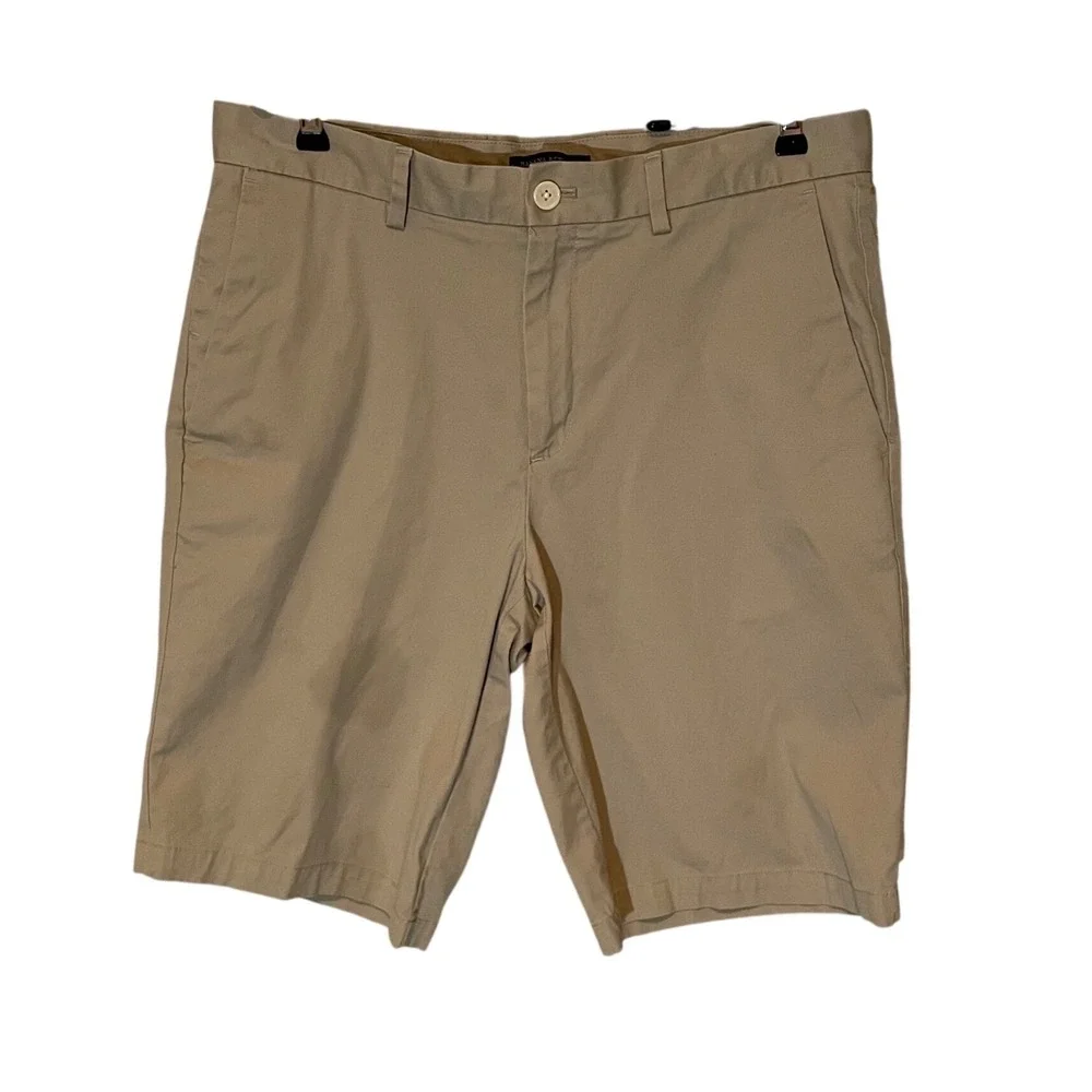 Banana Republic Emerson Shorts Mens 33 Khaki Tan‎ Cotton Stretch Chino Preppy